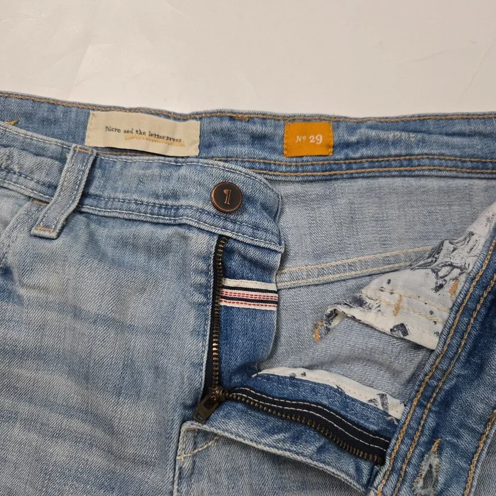 Pilcro And The Letterpress Size 29 Cotton Slim Boyfriend Jean Shorts FLAW - Picture 6 of 11